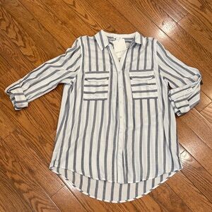 Olivia Grey Striped Blouse